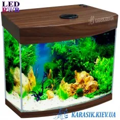 Аквариум LED RWB O-18 л. Орех Овал 30*20*34