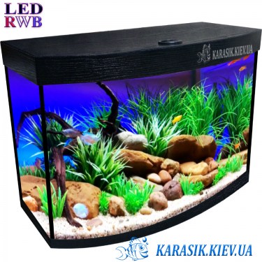 Аквариум с Крышкой Черный LED 