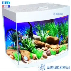 Аквариум LED RWB O-18 л. Белый Овал 30*20*34