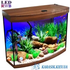 Аквариум LED RWB 40 л. Орех Овал 40*25*44