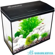Аквариум с Крышкой A-40 LED прямой 45*25*42 (Черный)