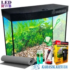 Аквариумный Набор LED RWB Овал - Черный 45 л.50*30*34