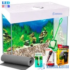 Аквариумный Комплект LED RWB A-18 л. Белый 30*20*34