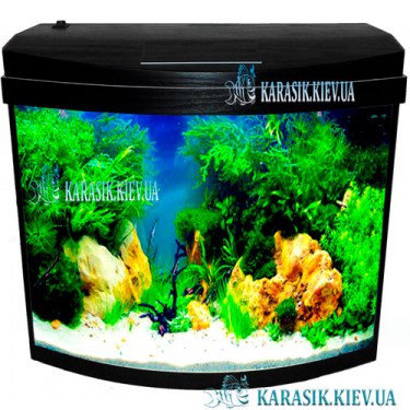 Аквариум с Крышкой О-20 LED овал 37*19*33 (Черный)