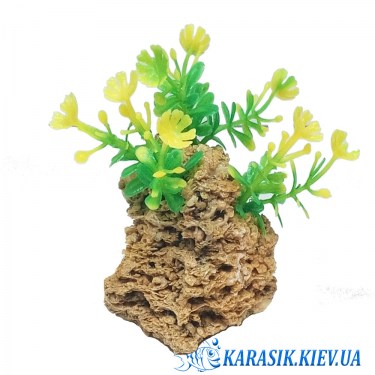 Коралл для Аквариума Силиконовый  GR-789 Желтый