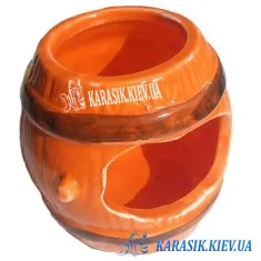 Декор для Аквариума - Бочка Оранжевая