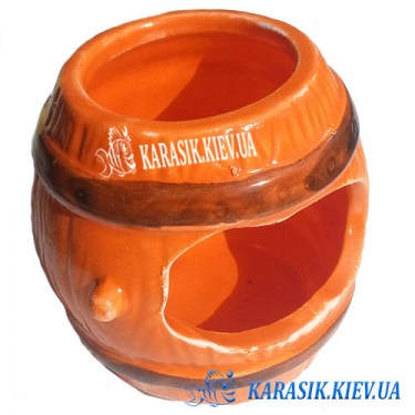 Декор для Аквариума - Бочка Оранжевая