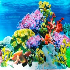 Аквариумный фон Морское Дно высота 30 см.