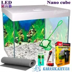 Аквариумный Комплект NANO Cube LED RWB - 25 Белый