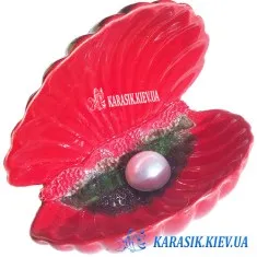 Морська Раковина з Перлиною Червона