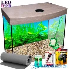 Аквариумный Набор LED RWB Овал - Дуб Санта 70 л.50*30*54