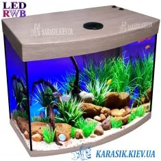 Аквариум LED RWB 40 л. Дуб Санта Овал 40*25*44