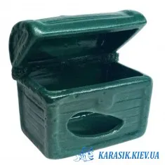 Декор для Аквариума Сундук Зеленый