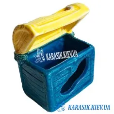 Декор для Акваріума Скриня Жовто Блакитний - 620