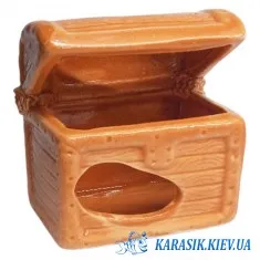 Декор для Аквариума Сундук Оранжевый 